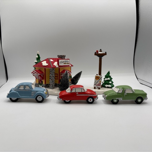 Department 56 Other - Department 56 1992 Original Snow Village - Village Used Car Lot Set Of 5 5428-3